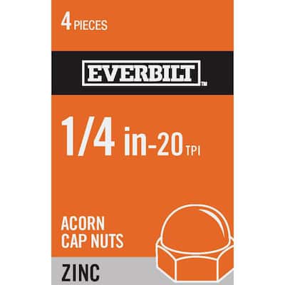 1/4 in.-20 Zinc Plated Cap Nut (4-Pack)