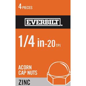 1/4 in.-20 Zinc Plated Cap Nut (4-Pack)