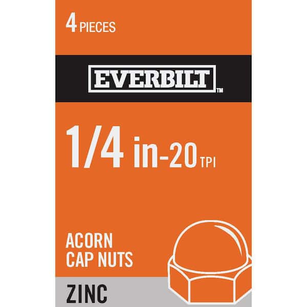 Everbilt 1/4 in.-20 Zinc Plated Cap Nut (4-Pack)