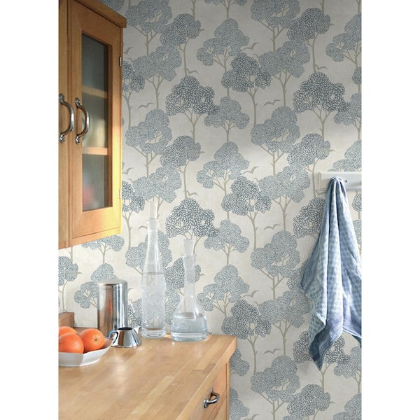 Blue Millie Peel and Stick Wallpaper