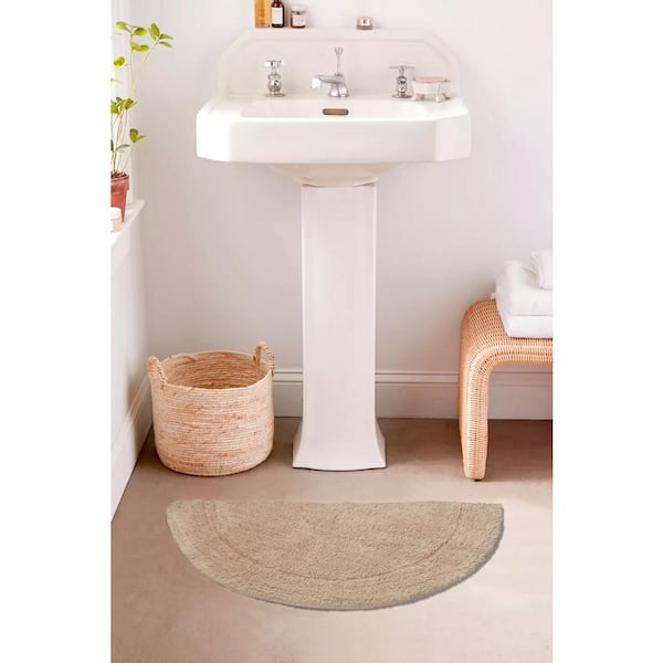 Waterford Collection 100% Cotton Tufted Bath Rug, 17 in. x30 in. Slice Rug, Linen