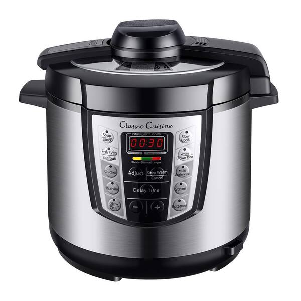 Classic Cuisine 4-in-1 Multi-Function 6 Qt. Silver Electric Pressure Cooker