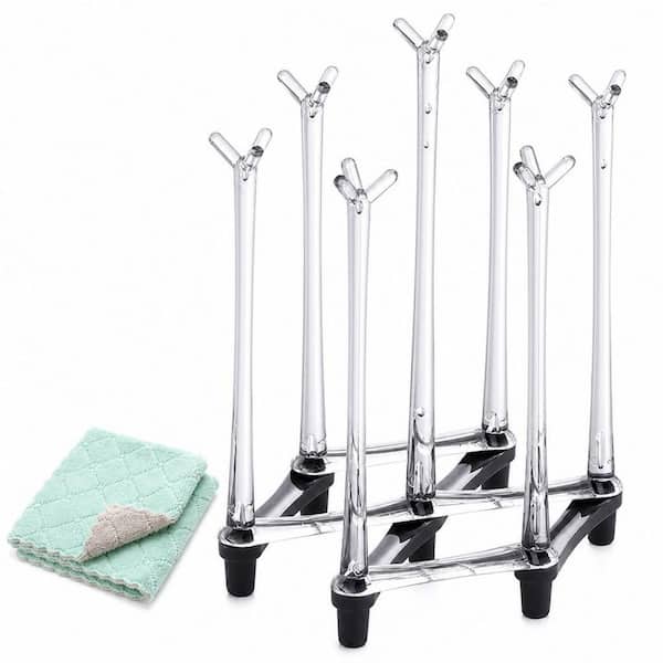 Retractable Polypropylene Drying Dish Rack for Drinking Glass with Non-Slip Bottom