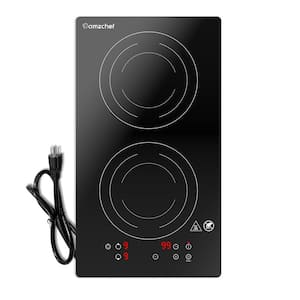 12 in. 2 Elements Ceramic Dual Induction Cooktop in Black with 9 Heating Levels (1800-Watt/240-Volt)