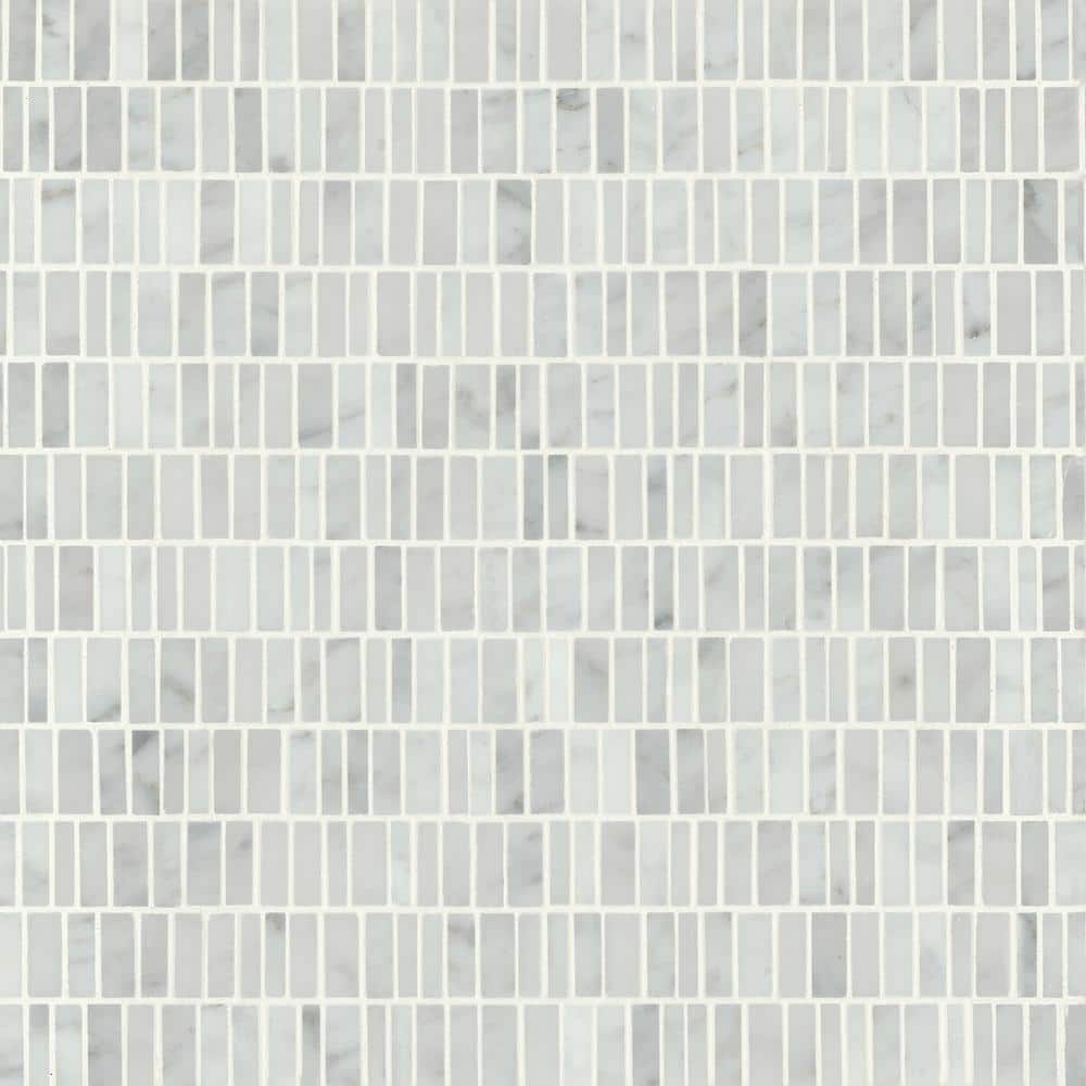 Monet Mini-Brick 12 in. x 12 in. Honed White Carrara Marble Mosaic Tile (5.1 sq. ft./Carton) price history on PriceWatchPro