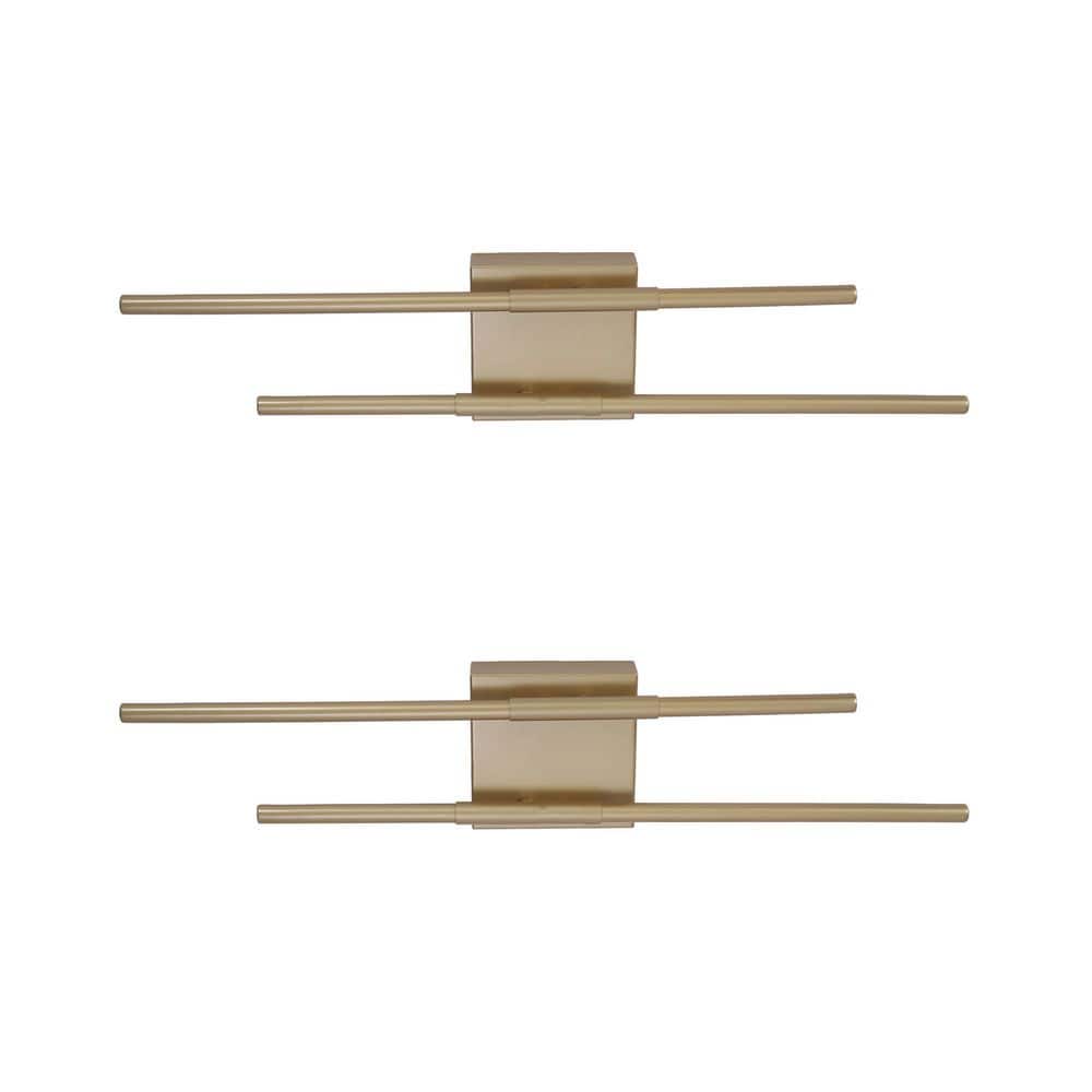 25.7 in. 2-Light Gold Modern Integrated LED Wall Sconce Vanity Light Bar for Bathroom price history on PriceWatchPro