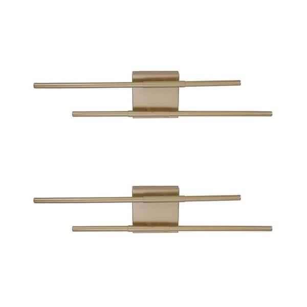 25.7 in. 2-Light Gold Modern Integrated LED Wall Sconce Vanity Light Bar for Bathroom