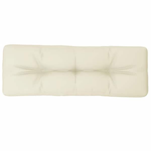 47.2 in. x 15.7 in. White Rectangular Outdoor Cushion for Bench with Deep Tufted
