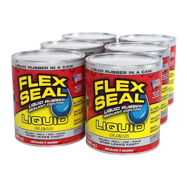 Flex Seal Liquid Clear 32 Oz. Liquid Rubber Sealant Coating (6-Pack)