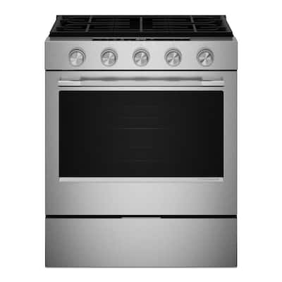 30 in. 5 Element Slide-In Gas Range in Fingerprint Resistant Stainless Steel with Convection Cooking Modes