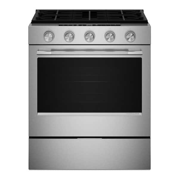 30 in. 5 Element Slide-In Gas Range in Fingerprint Resistant Stainless Steel with Convection Cooking Modes