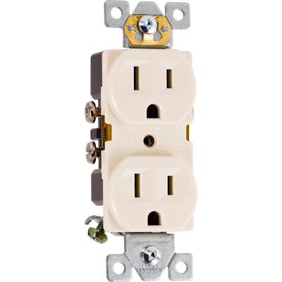 15-Amp Heavy Duty Grounding Duplex Receptacle 2-Outlet, Light Almond