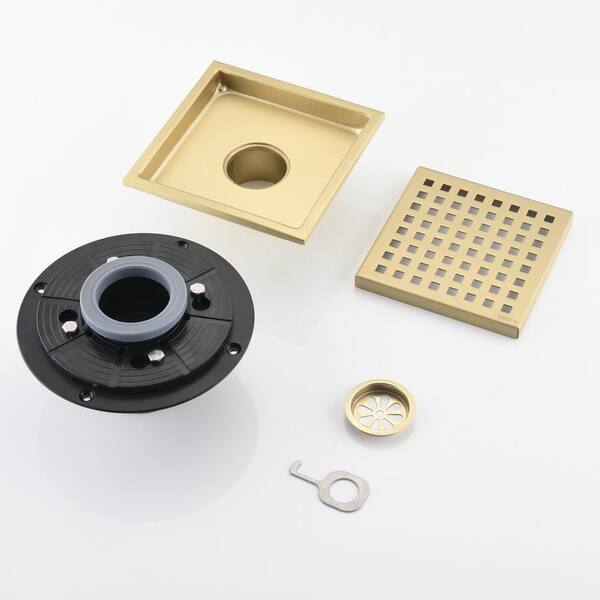 Magic Home 5.9 in. x 5.9 in. Stainless Steel Square Shower Drain
