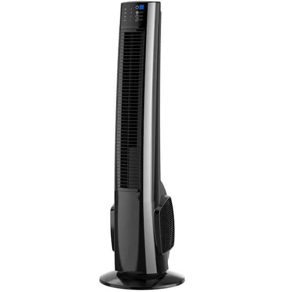 Aoibox 38 in. 4 Fan Speeds Oscillation Tower Fan in Black with Remote Control for Home or Office