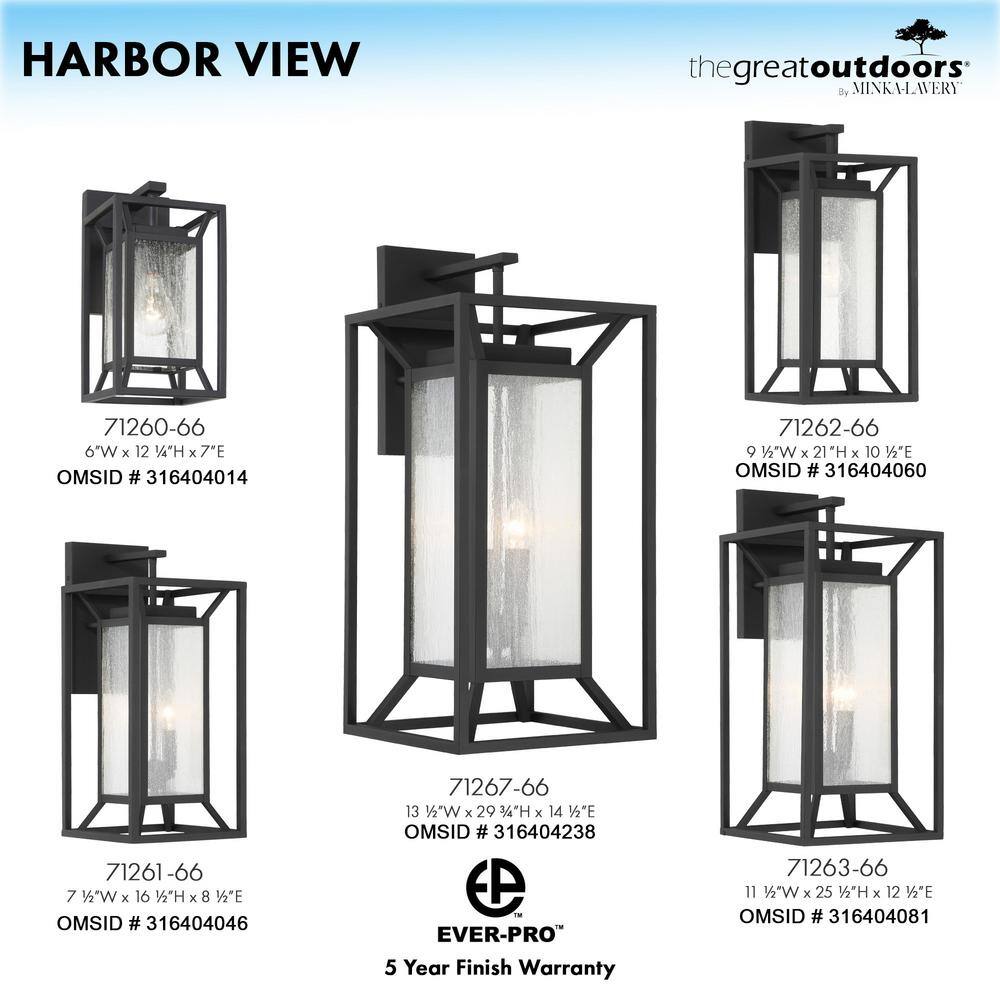 Sand Coal 4-Light Outdoor Hanging Lantern with Clear Seeded Glass