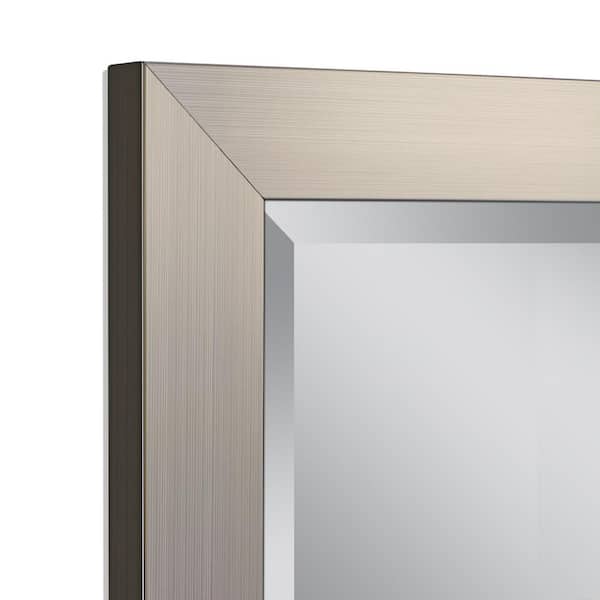 Choose Your Custom size, 28-in Short Side, Brushed Nickel Framed Bathroom Vanity Wall Mirror - 47 x 28-Inch