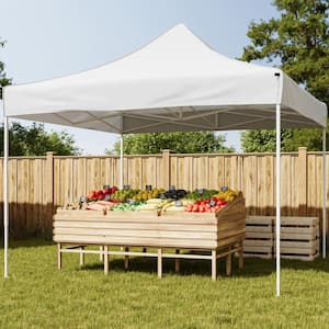 10 ft. x 10 ft. White Pop Up Canopy Tent - UPF30 Beach Tent Sun Shelter - Adjustable Height EZ Up Canopy with Bag