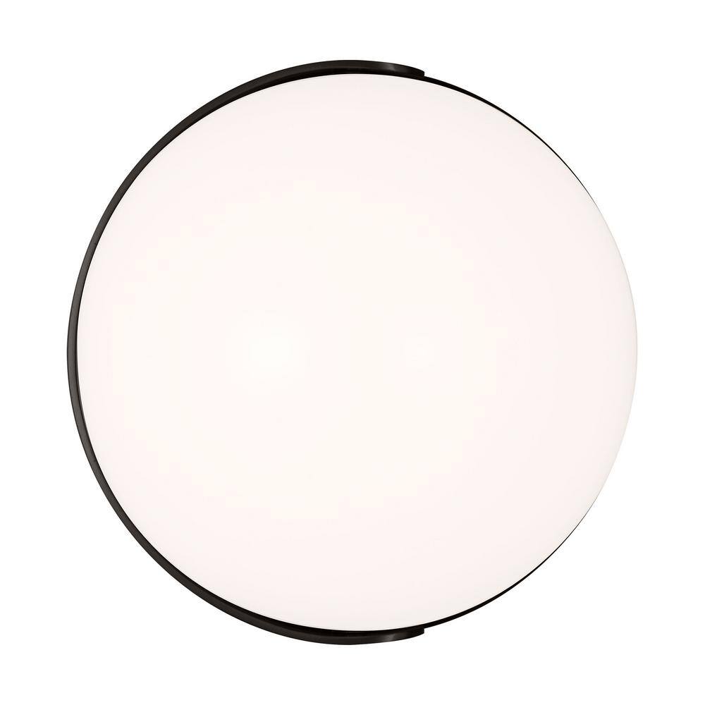 Aged Iron and Milk Glass Dimmable LED Wall Sconce
