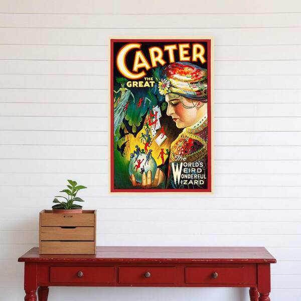 HomeRoots Market Vintage C1920S Carter Vintage Magic Poster Wooden