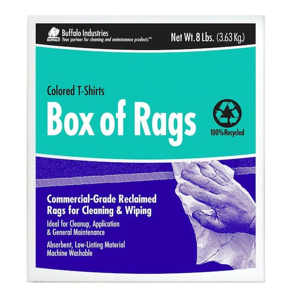 Buffalo Industries 8 lb. Recycled White Cloth Rags Box