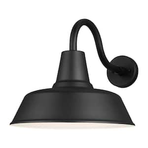 Barn Light 1-Light Matte Black Modern Farmhouse Outdoor Wall Mount Lantern Sconce with LED Bulb Included