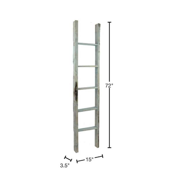 Distressed white blanket online ladder