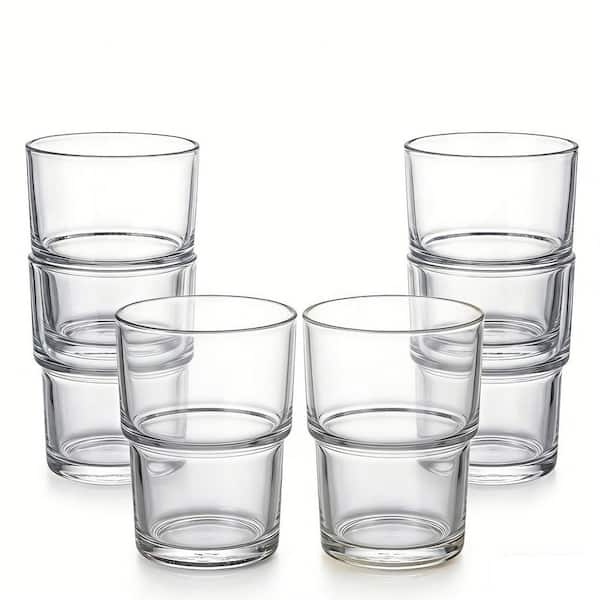 13 oz. Clear Glass Cups for Iced Coffee, Juice & Beer, Set of 6, Non-Stick Highball Tumblers, Dishwasher Safe