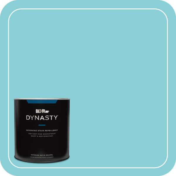 BEHR DYNASTY 1 qt. #HDC-MD-14 Sky Watch One-Coat Hide Satin Enamel Interior Stain-Blocking Paint & Primer