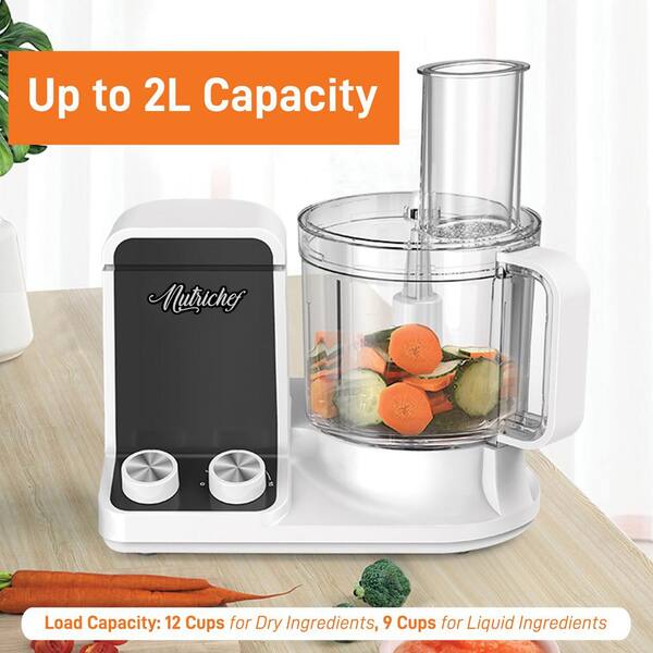 NutriChef 12-Cup White Multifunction Food Processor NCFP8 - The