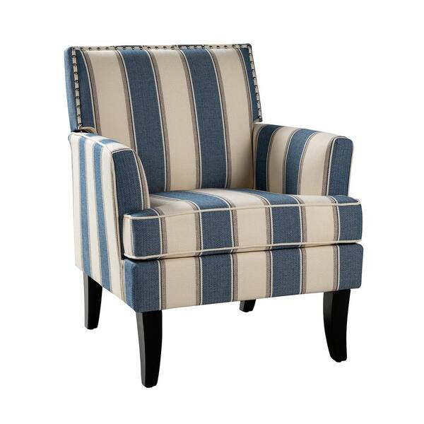 JAYDEN CREATION Herrera Contemporary Stripe Nailhead Trim Armchair