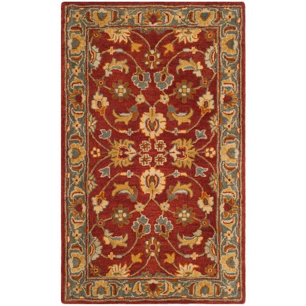 SAFAVIEH Heritage Red/Blue Doormat 3 ft. x 5 ft. Antique Border Area Rug