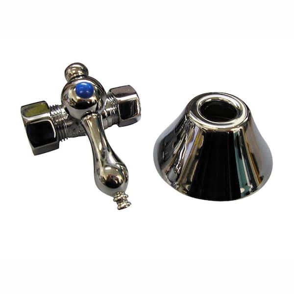 Barclay Products 1/2 in. x 5/8 in. Compression Straight Stop with Flange in Polished Chrome