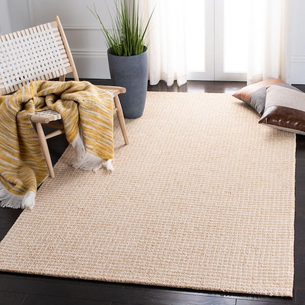 Soho 8 ft. x 10 ft. Gold Solid Crosstitch Area Rug