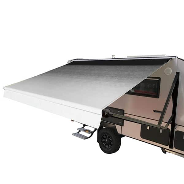 ALEKO 20 ft. x 8 ft. Retractable Motorized RV or Home Patio Canopy Awning, Black Color