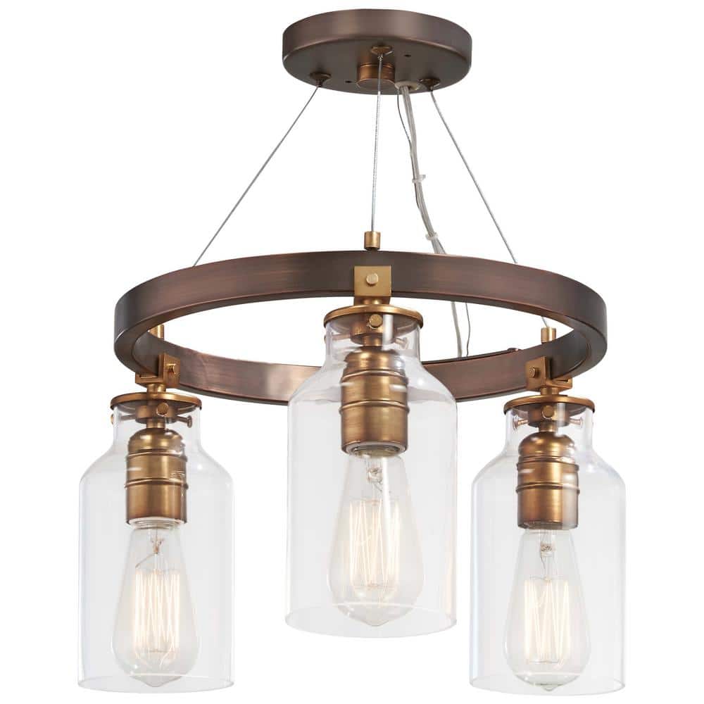 Morrow Collection 3-Light Harvard Court Bronze with Gold Highlights Semi-Flushmount price history on PriceWatchPro
