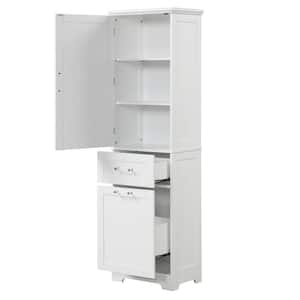 20 in. W x 13 in. D x 68.1 in. H Freestanding White Linen Cabinet Tall Bathroom Storage Cabinet