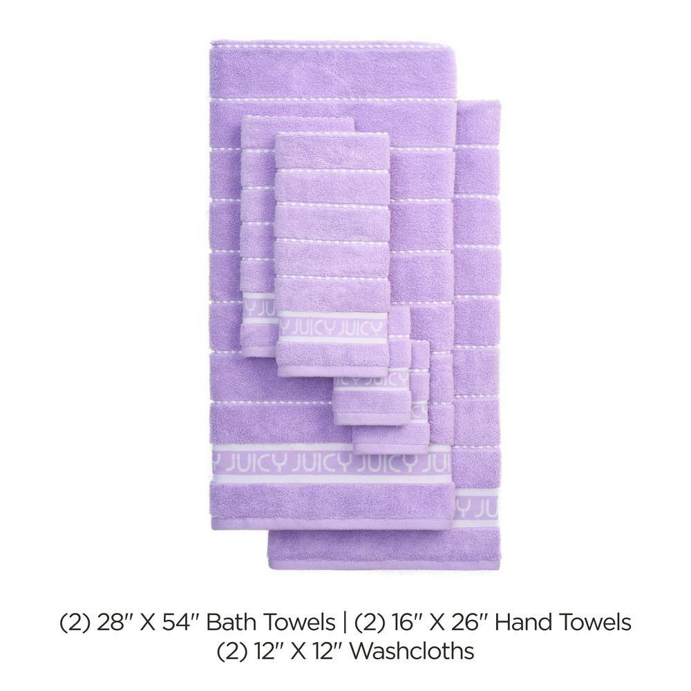 Juicy Couture Juicy Couture Luxurious Plush Stripe 6 Piece Premium Bath Towel Set