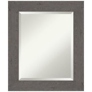 Medium Rectangle Distressed Grey Beveled Glass Modern Mirror (25.5 in. H x 21.5 in. W)