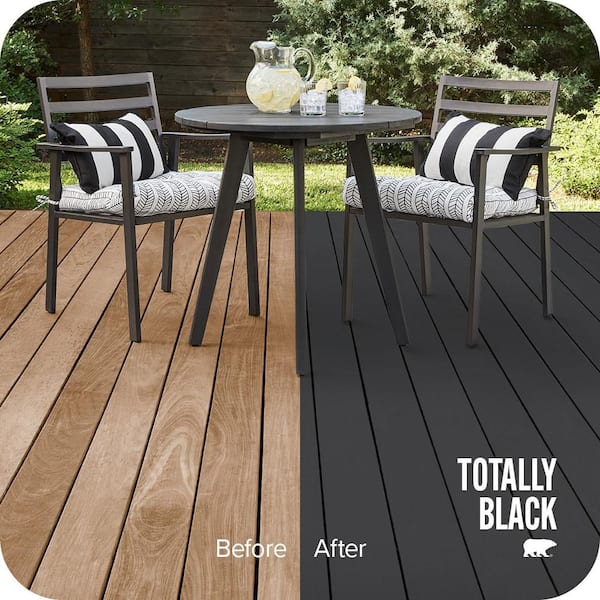 1 gal. #HDC-MD-04 Totally Black Solid Color Waterproofing Exterior Wood Stain