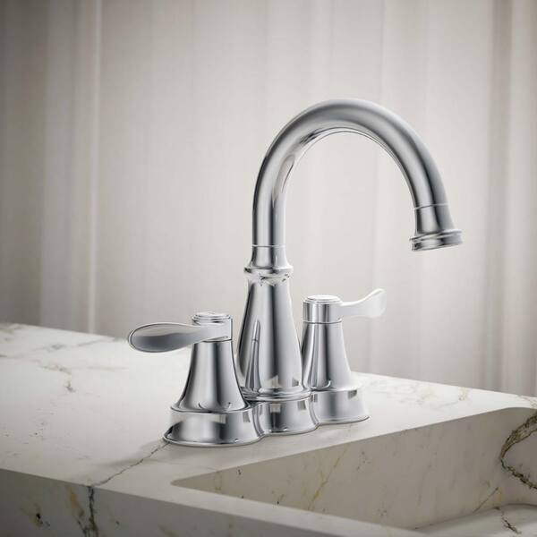 KOHLER Bellera 4 in. Centerset Double-Handle Bathroom Faucet in Polished Chrome