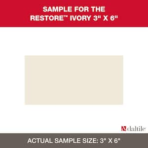 Restore Ivory 3 in. x 6 in. Glazed Ceramic Subway Sample Tile