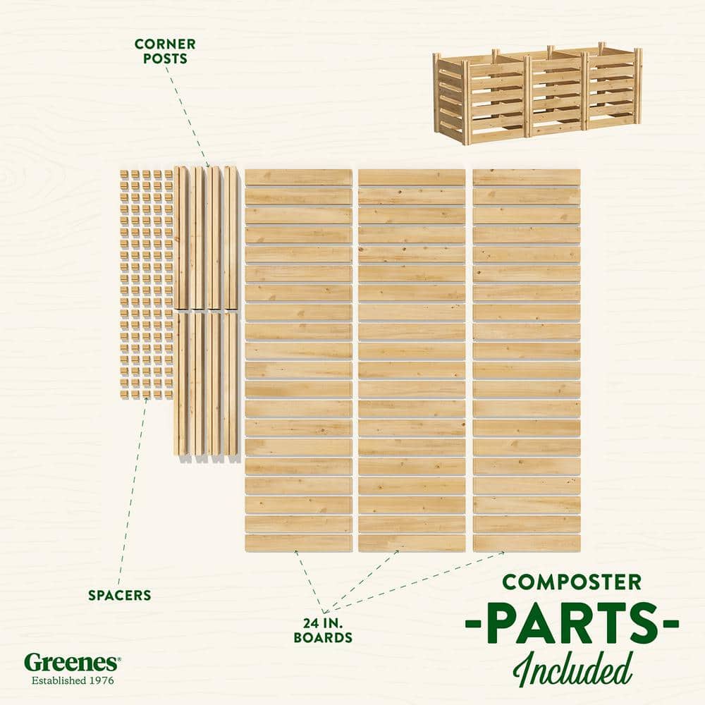 Large Cedar Wood Outdoor Stationary Composter