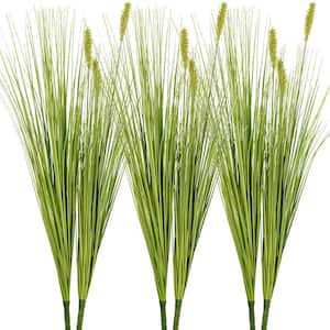 27 in. Indoor/Outdoor Artificial Onion Grass Greenery Shrubs Bushes and Artificial Dog's Tail Grass Plants (6-Pack)