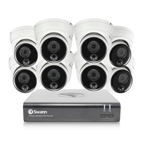 Swann 8-Channel 1080p 1TB DVR Security Camera System with 8 Wired Dome Cameras