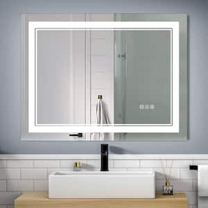 40 in. W x 24 in. H Rectangle Frameless Silver Mirror