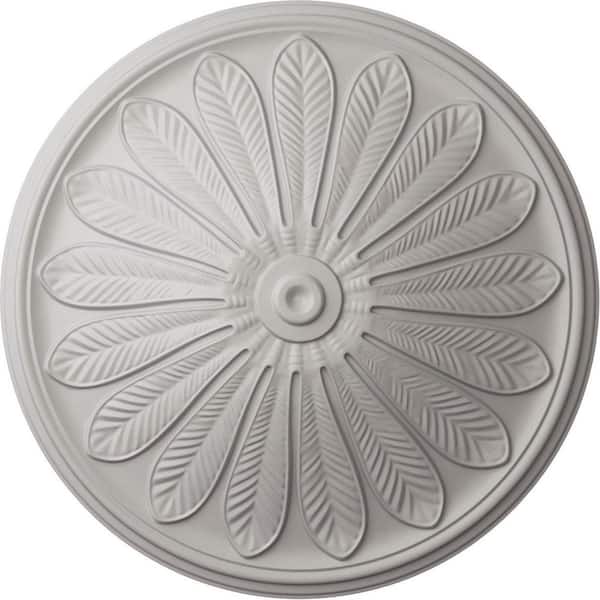 Ekena Millwork 25-1/2 in. x 5-1/2 in. Brontes Urethane Ceiling Medallion (Fits Canopies upto 3-5/8 in.), Ultra Pure White