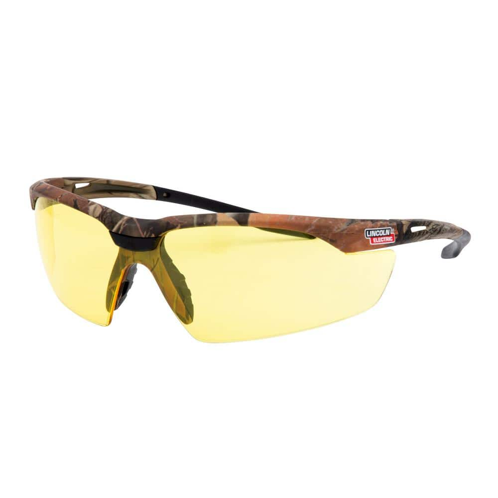 Lincoln Electric Camo Safety Yellow Glasses with Amber Lenses KH970 - The  Home Depot