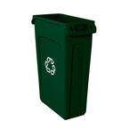 Slim Jim 23 Gal. Green Recycling Bin with Venting Channels