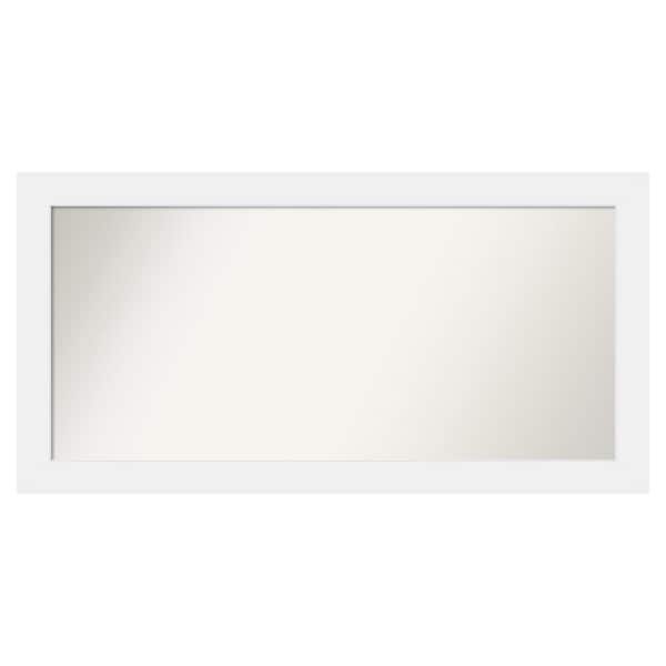 Amanti Art Corvino White 51 in. x 26 in. Custom Non-Beveled Matte Wood Framed Bathroom Vanity Wall Mirror