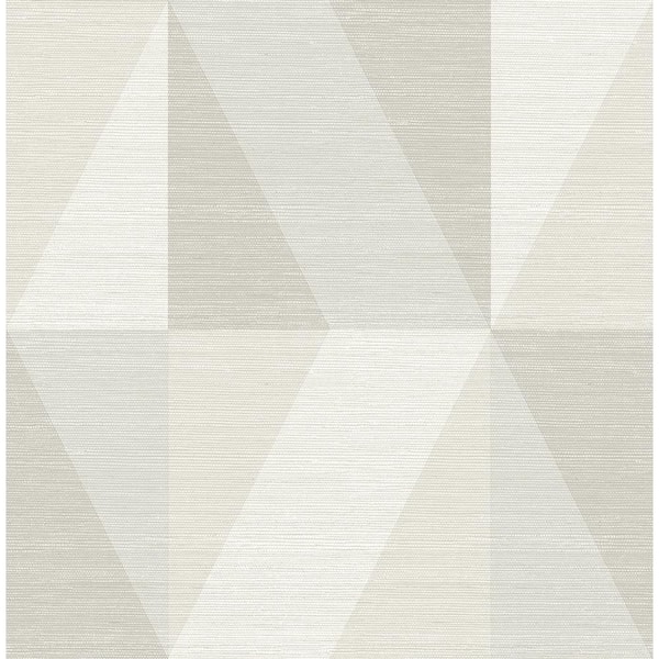 A-Street Prints Winslow Bone White Geometric Faux Grasscloth Wallpaper Sample